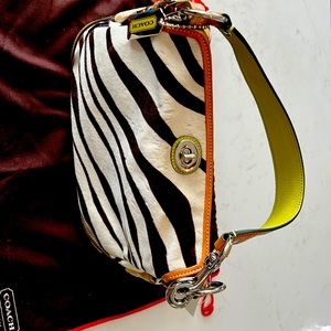 COPY - Coach Zebra Striped Calf Hair Shoulder small handbag